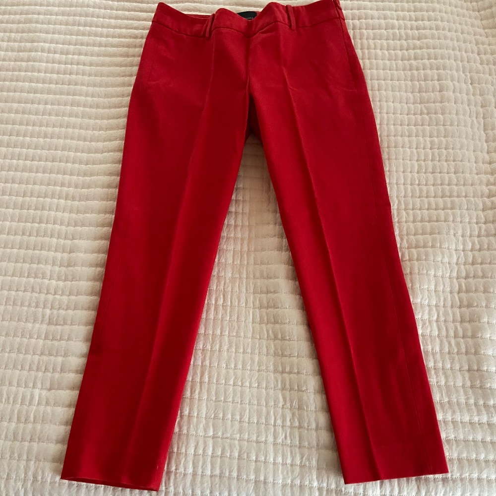 Red skinny stretch pants